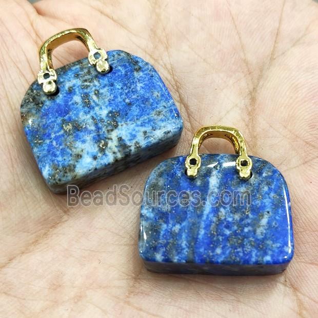 Natural Blue Lapis Lazuli Bag Pendant