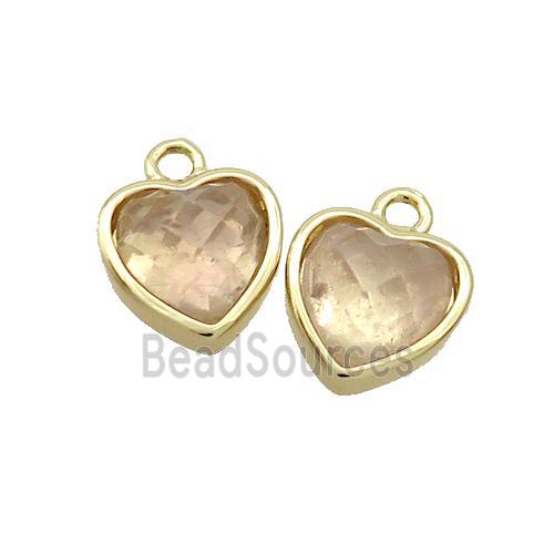 Rose Quartz Heart Pendant Gold Plated