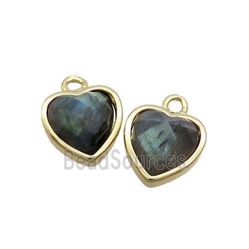 Labradorite Heart Pendant Gold Plated