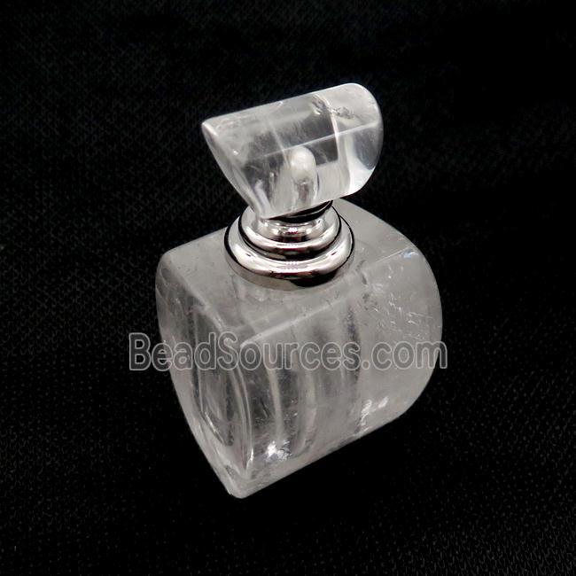 Clear Quartz Perfume Bottle Pendant