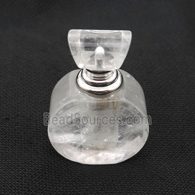 Clear Quartz Perfume Bottle Pendant