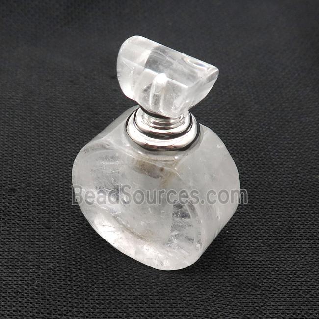 Clear Quartz Perfume Bottle Pendant