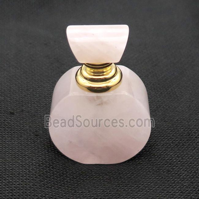 Pink Rose Quartz Perfume Bottle Pendant