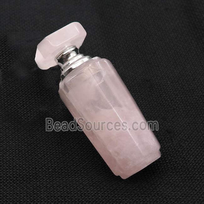 Pink Rose Quartz Perfume Bottle Pendant