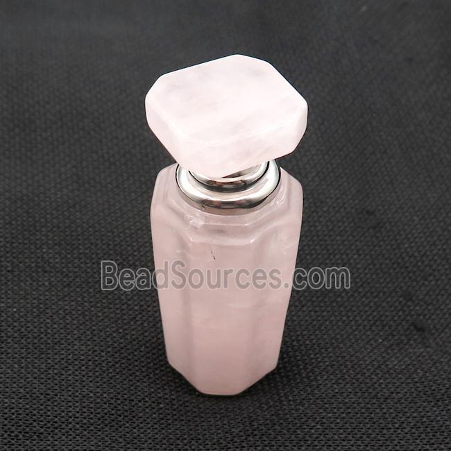 Pink Rose Quartz Perfume Bottle Pendant