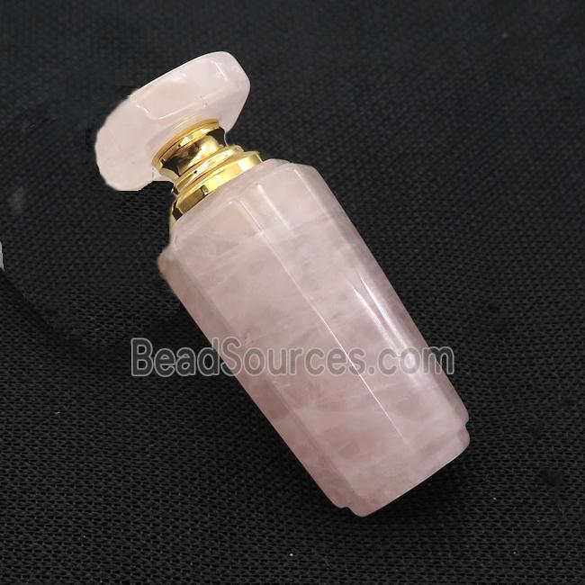 Pink Rose Quartz Perfume Bottle Pendant