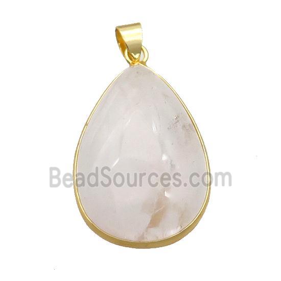 Natural Clear Quartz Teardrop Pendant