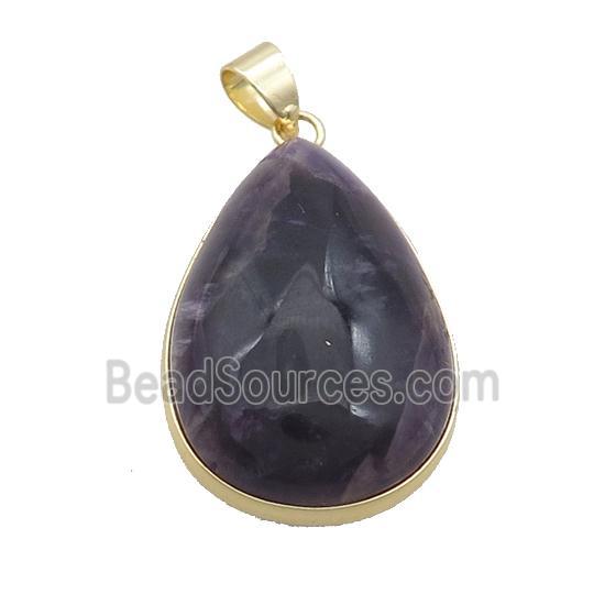 Natural Purple Amethyst Teardrop Pendant