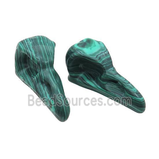 Synthetic Malachite RavenHead Pendant Undrilled Green