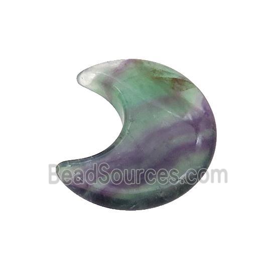 Fluorite Moon Pendant Undrilled Multicolor