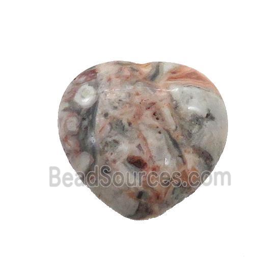 Crazy Agate Heart Pendant Undrilled