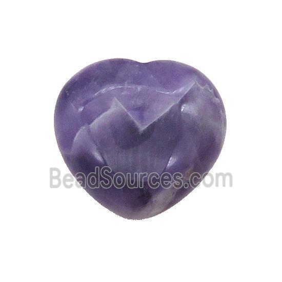 Purple Amethyst Heart Pendant Undrilled