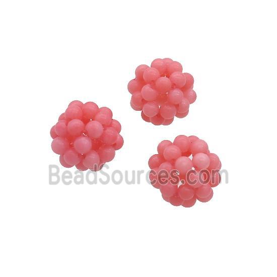 Pink Coral Cluster Beads Round