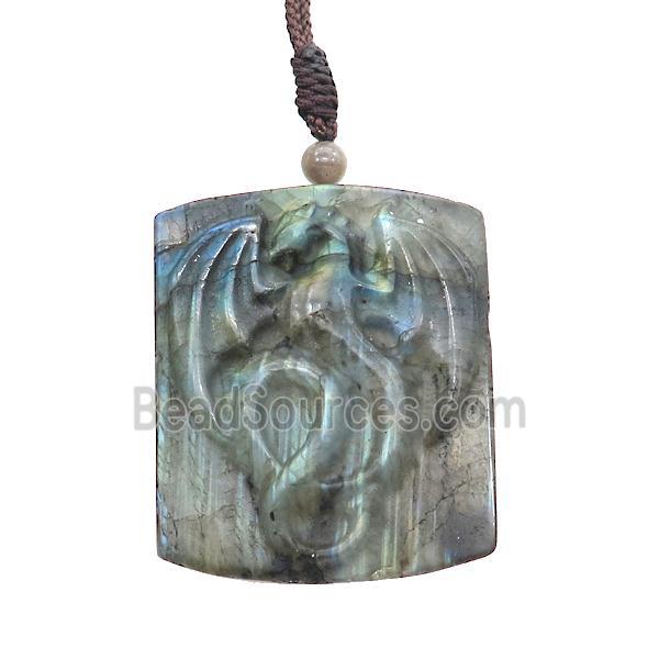 Natural Labradorite Necklace Dragon