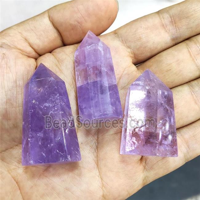 Natural Amethyst Tower Lt.purple Undrilled