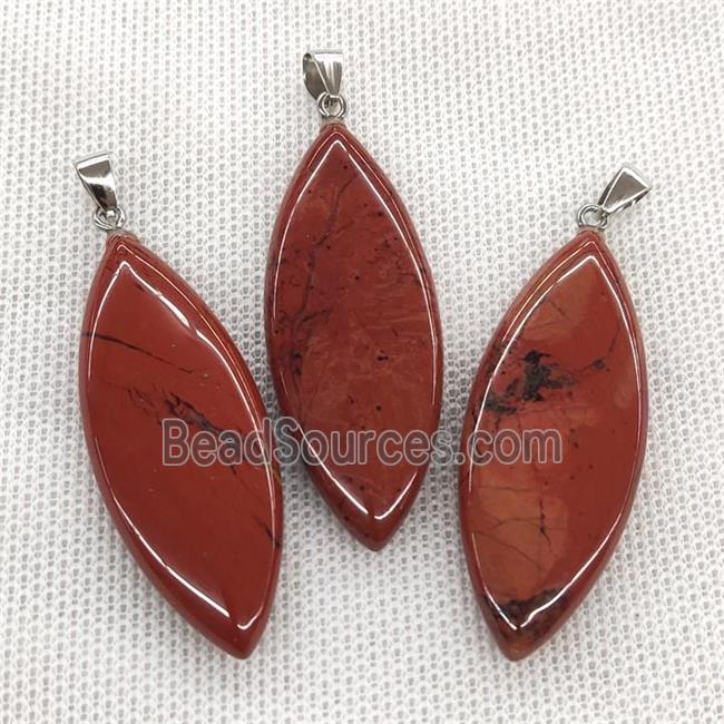 Natural Red Jasper Leaf Pendant