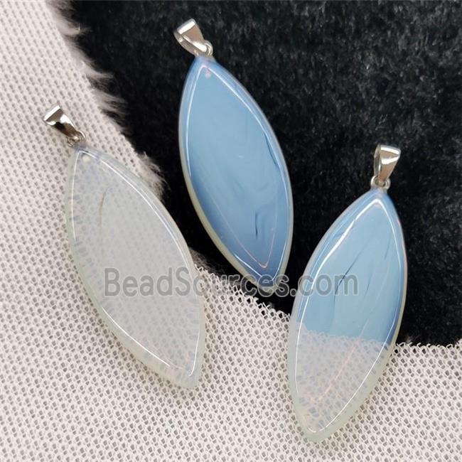 White Opalite Leaf Pendant