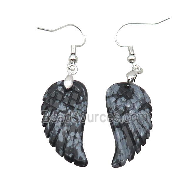 Natural Snowflake Angel Wings Hook Earring