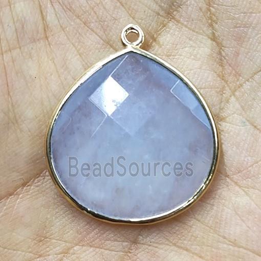 Blue Jade Teardrop Pendant Faceted Dye