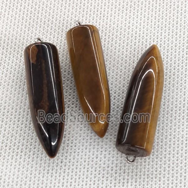 Natural Tiger Eye Stone Bullet Pendant