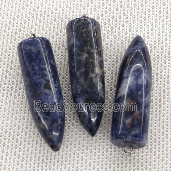 Natural Blue Sodalite Bullet Pendant