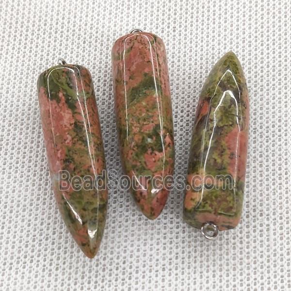 Natural Unakite Bullet Pendant