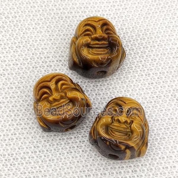 Natural Tiger Eye Stone Buddha Beads Carved