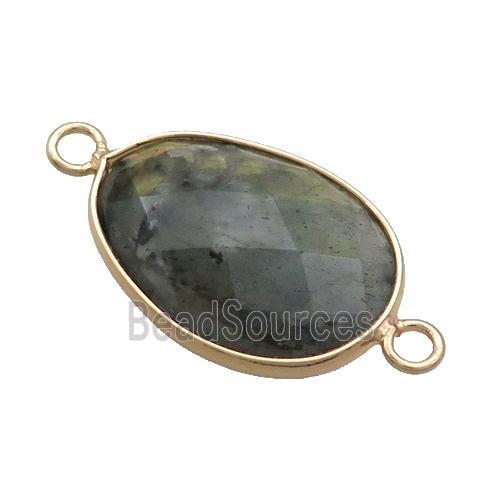 Labradorite Teardrop Connector Gold Plated