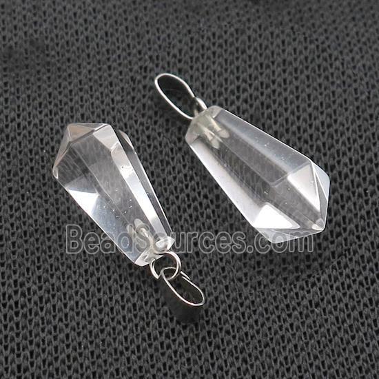 Clear Crystal Quartz Teardrop Pendant