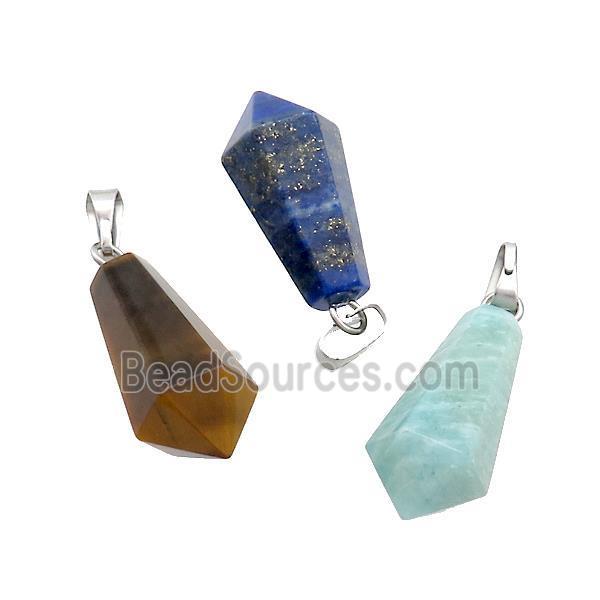 Natural Gemstone Teardrop Pendant Mixed