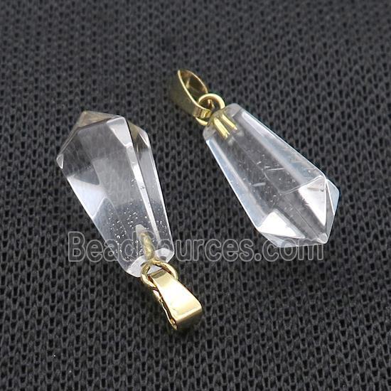 Clear Crystal Quartz Teardrop Pendant