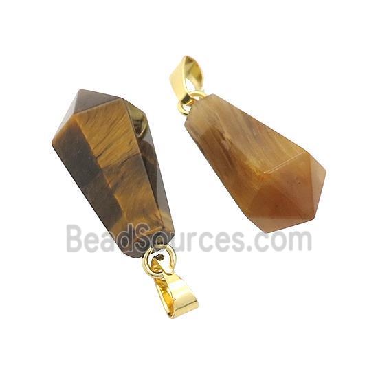 Natural Tiger Eye Stone Teardrop Pendant Yellow