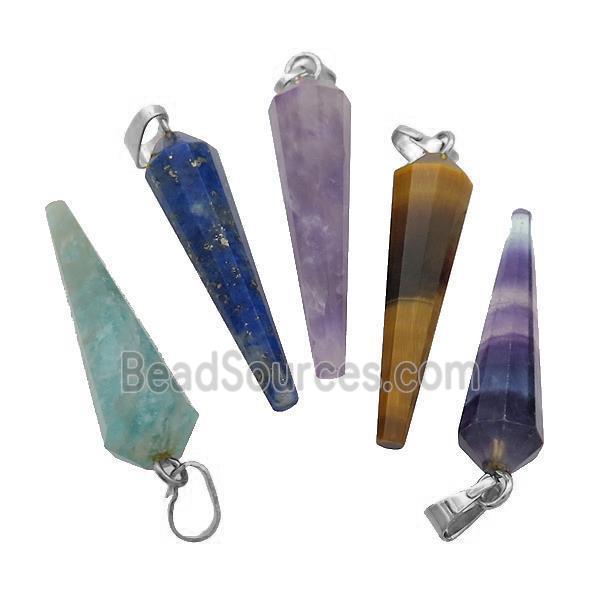 Mix Gemstone Pendulum Pendant