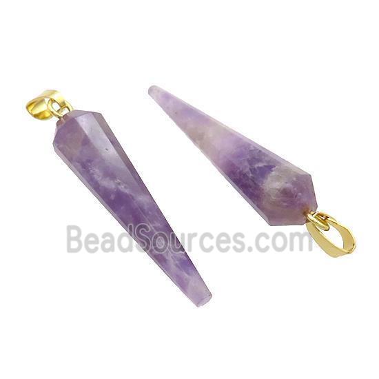 Natural Amethyst Pendulum Pendant Purple