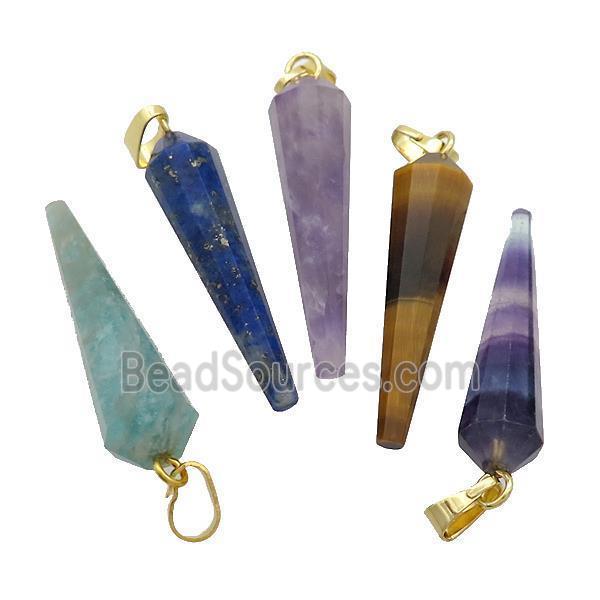 Natural Gemstone Pendulum Pendant Mixed