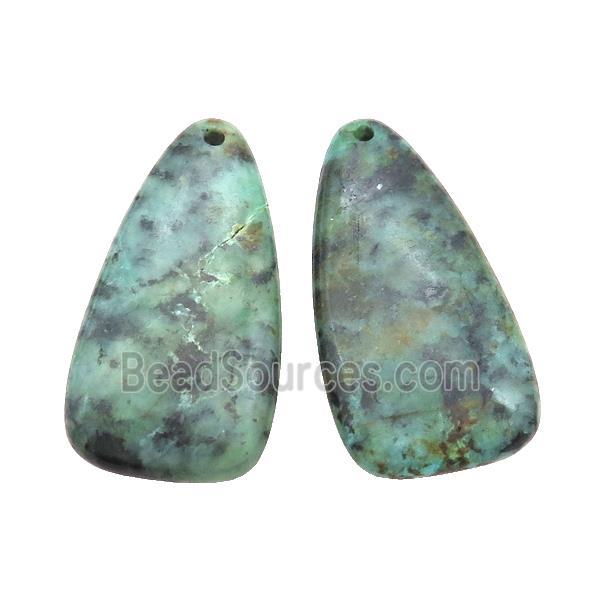 Natural Green African Turquoise Teardrop Pendant