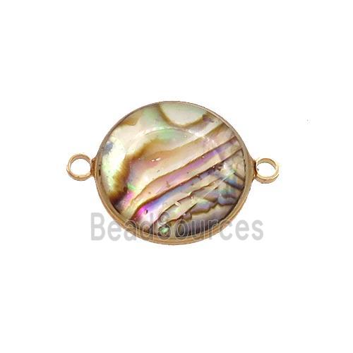 Abalone Shell connector, gold plated