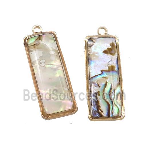 Abalone Shell Rectangle Pendant Gold Plated