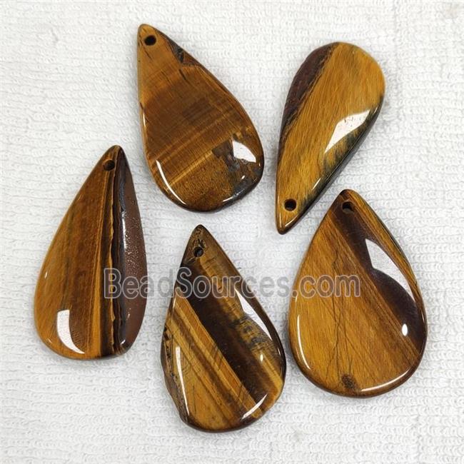 Natural Tiger Eye Stone Pendant Teardrop