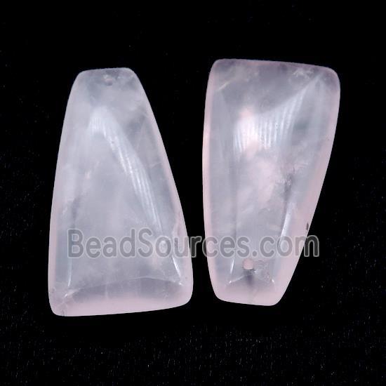 Natural Pink Rose Quartz Trapeziform Pendant