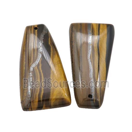 Natural Iron Tiger Eye Stone Trapeziform Pendant