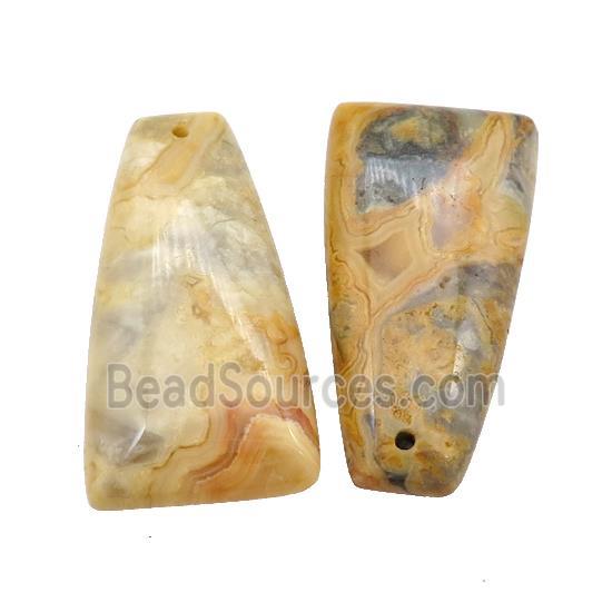 Natural Yellow Crazy Lace Agate Trapeziform Pendant