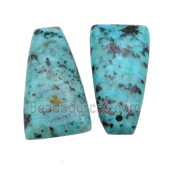 Natural African Turquoise Trapeziform Pendant Green