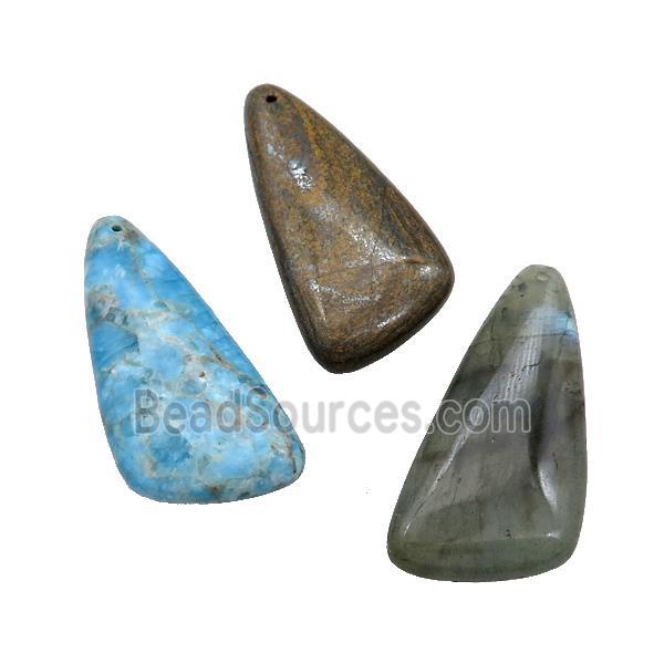 Natural Gemstone Triangle Pendant Mixed