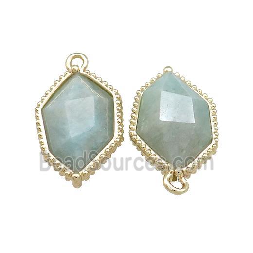 Green Amazonite Prism Pendant Gold Plated