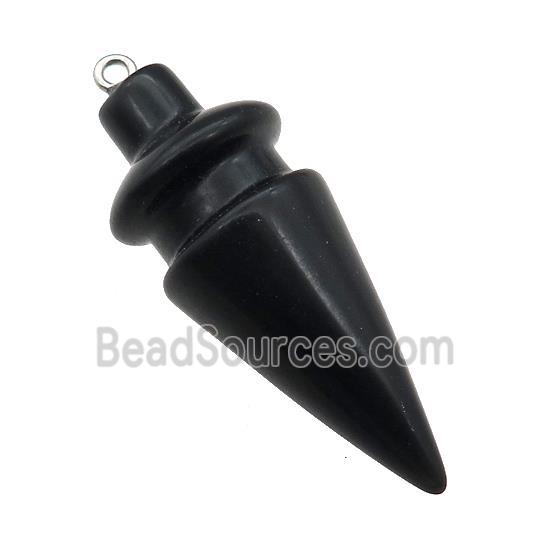 Natural Black Obsidian Pendulum Pendant