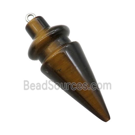 Natural Tiger Eye Stone Pendulum Pendant