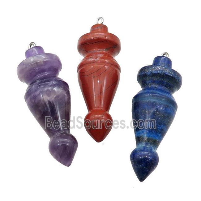 Natural Gemstone Pendulum Pendant Mixed