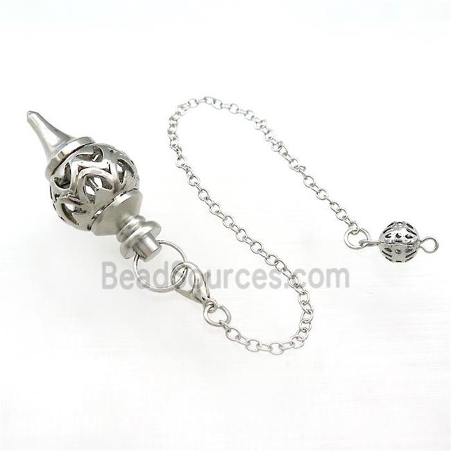 Alloy Pendulum Pendant With Chain Hollow Platinum Plated