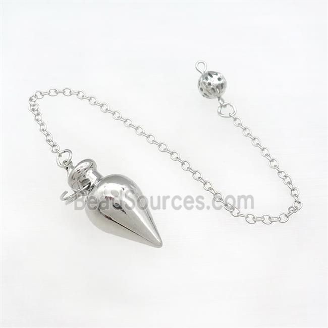 Alloy Pendulum Pendant With Chain Platinum Plated